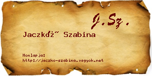 Jaczkó Szabina névjegykártya