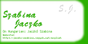 szabina jaczko business card
