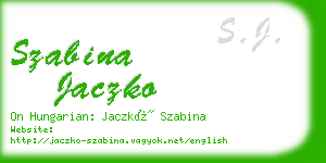 szabina jaczko business card